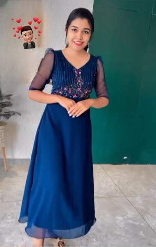 Hendwork gown with Dupatta 