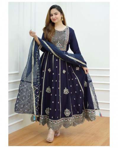 launching gown with Dupatta and plazo