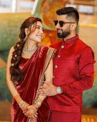 NEW DESIGNER PARTY WEAR MAROON VELVET SAREE 