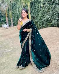 Presenting beautiful velvet saree collection