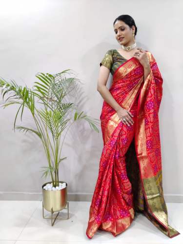Fancy Red Ready To Wear Saree For Women