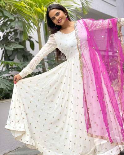  SERIES NOW GORGETTE WITH EMBROIDERY GOWN