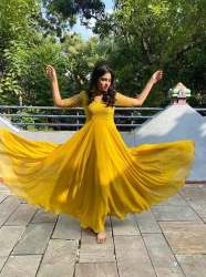 Yellow Glitter LONG KURTI