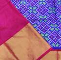 Beautiful Blue and Pink Ikat Silk Saree thumb 2