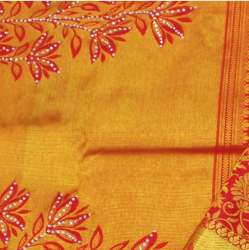 Bright Red Brocade Stonework Saree