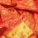 Bright Red Brocade Stonework Saree thumb 2