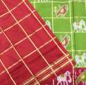 Classic Green and Maroon Ikat Silk Saree thumb 2