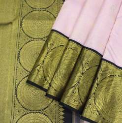 Powder Pink brocade Kanchivaram Silk Saree