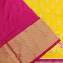 Yellow and Pink Ikat Silk Saree thumb 2