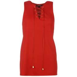 Party wear Red Fancy Neck Top 