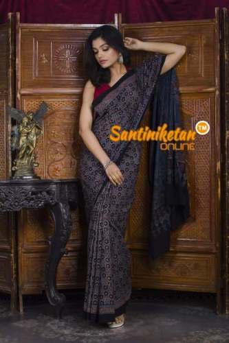 Fancy Block Printed Cotton saree