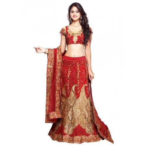 Heavy Embroidered Bridal Wear Lehenga  by Madan Gopal Podder