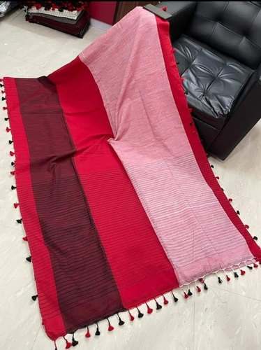 Jute Cotton Pompom Sarees by Murshidabad Saree Kuthir