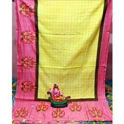 Linen Checkered Saree 