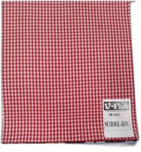Red common Check School Uniform Fabric