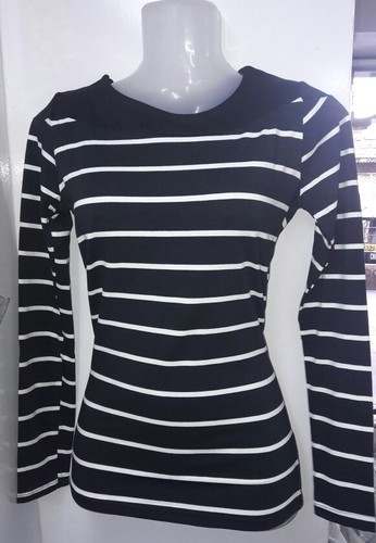 Black and white Striped Designer Lycra Top  by Rehan Garments