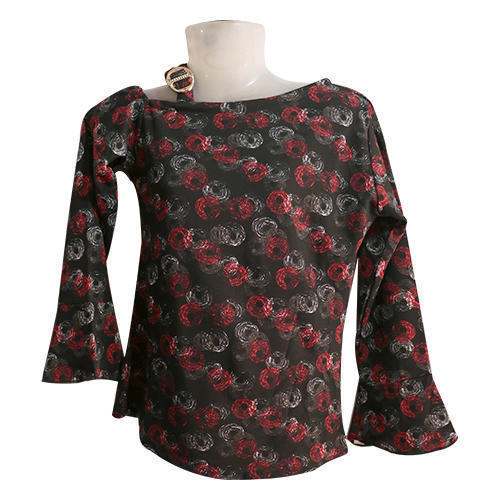 Elegant Printed One Shoulder Top 