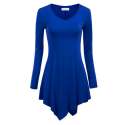 Plain Blue Long Line Western Top 