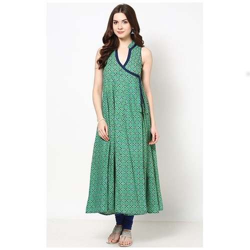 Beautiful Green Angarakha Anarkali Kurti 