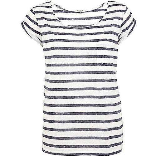 Dailywear Black and White Striped T shirt 