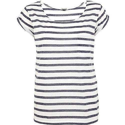 Dailywear Black and White Striped T shirt  by MAM Fashion