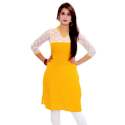 Sunny Yellow Plain Girls Kurti 