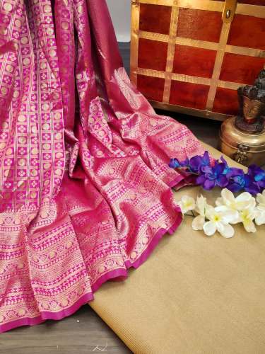 Banarasi Soft Lichil silk Rich pallu Saree