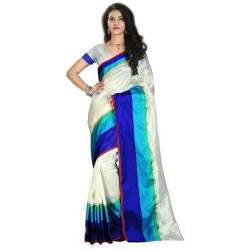 white silk saree