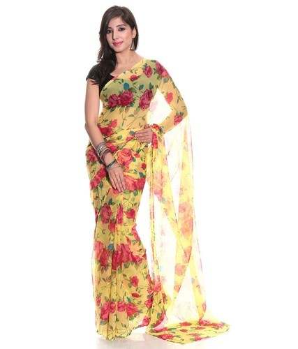 Daily wear Chiffon Printed saree by Gati Fab