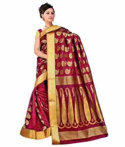 Wedding wear Red silk Saree by Gati Fab