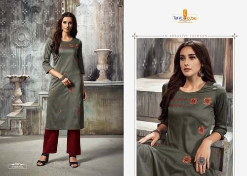 Embroidered Kurti With Pant Set