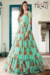 Party wear long printed ethnic gown 