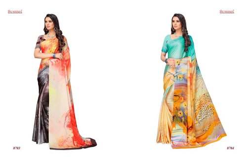 Stylish Multi Color digital Printed saree by Aayesha Creation