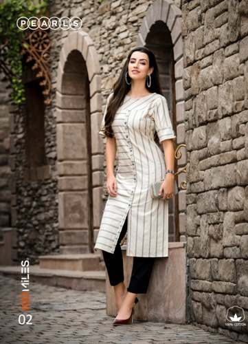 Stylish printed Cotton Straight Kurti