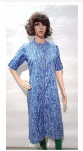 Khadi Straight Half Sleeve Khadi Kurtis 