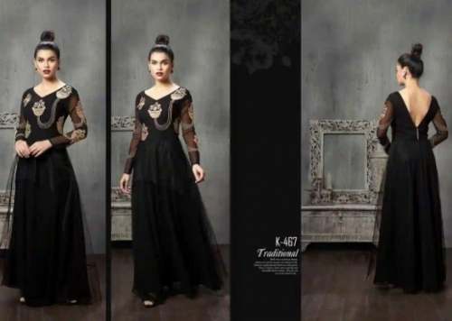 Party wear Western Black Gown by KRUPA Group