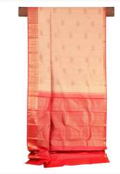 Cream Kanchipuram Designer Silk Saree