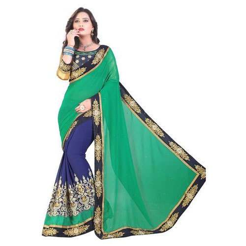 Ladies Embroidered Partywear Saree
