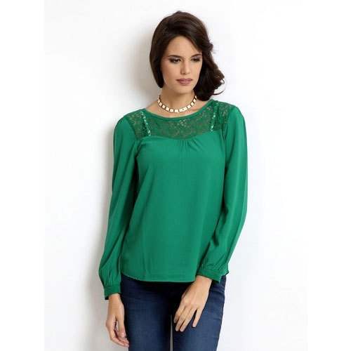 Ladies Fancy Green Top
