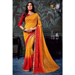 Ladies Red and Yellow Saree