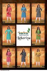 KANHA LEHERIYA FANCY COTTON KURTI BY LADIES