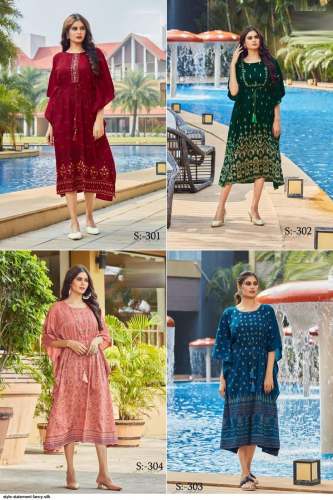 Ladies Fancy Kaftan Style Kurti  by Wholetex com