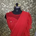 -AB-199 red ruffle saree thumb 1