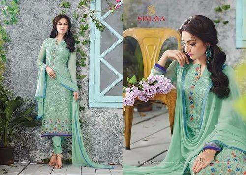 Ladies Georgette Semi Stitched Suit by Aashna Textiles