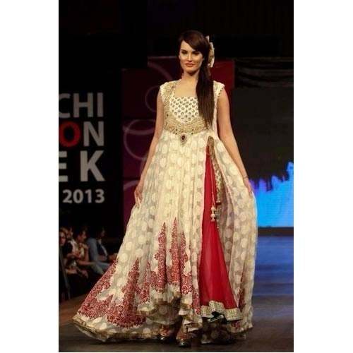 yellow Embroidered Anarkali Suit
