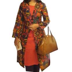 Woolen Printed Long Coat kurti