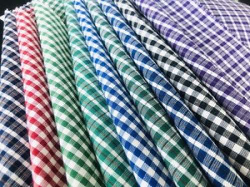 Check Polyester Shirting Fabric 