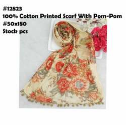 Designer Printed Cotton Dobby Scarf 