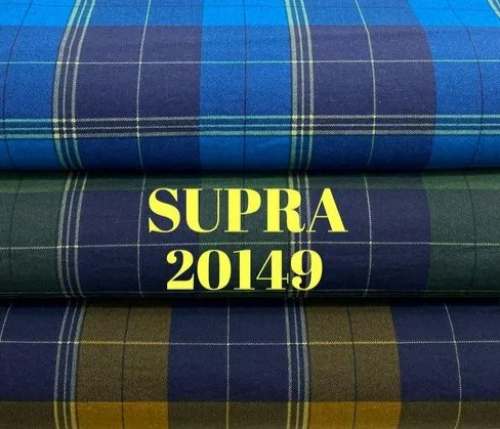 Men Supra Lafar Checks Print Fabric  by Navkar Fabrics