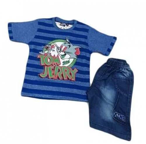 Boys T Shirt with Denim Shorts by M Saz Kids Wear